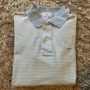 Medium Southern Tide Light Blue Striped Polo